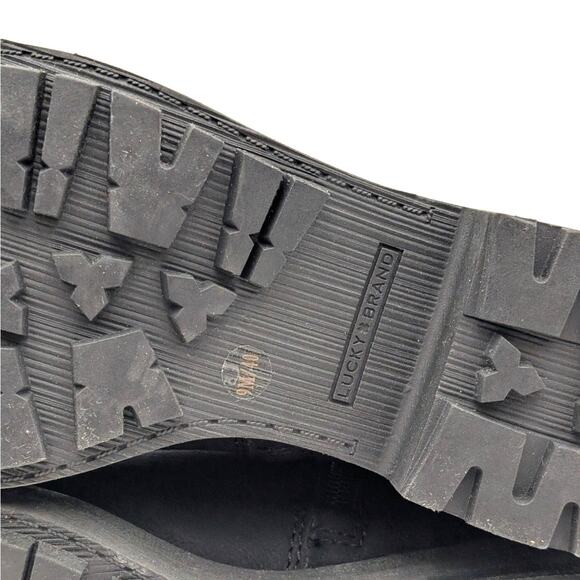 Lucky Brand Candre Double Buckle Lug Sole Boots Women's Black Size US9M EU40 - Picture 12 of 16